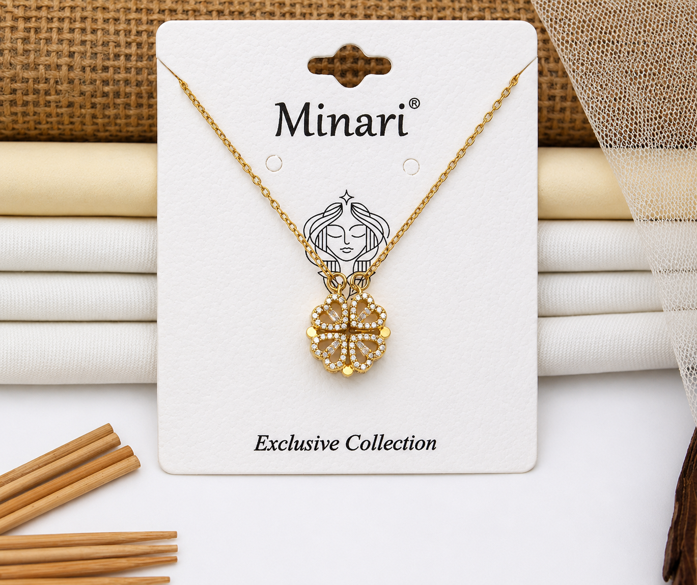 P-5-G Anti Tarnish Necklace Magnet Heart Pendant