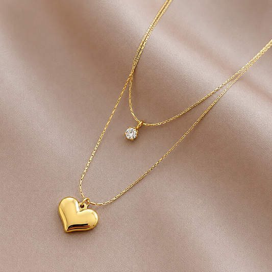 P-785 Anti Tarnish Necklace (Double Layer)